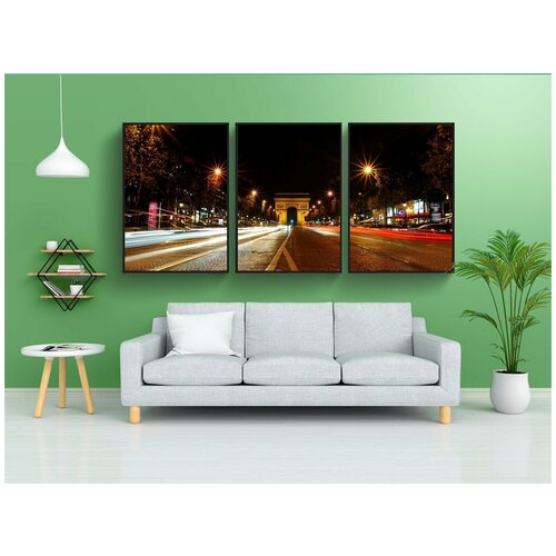 фото Набор модулных постеров для интерьера "париж, arc de triomphe, памятник" 60x90 см. в тубусе, без рамки lotsprints