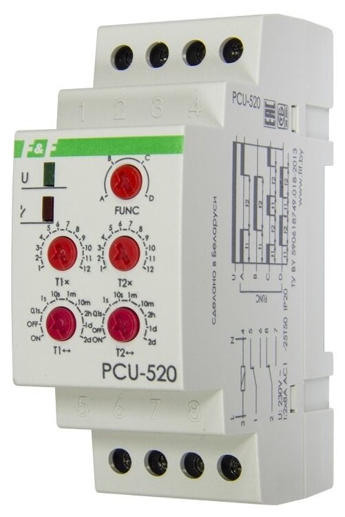 F&F PCU-520 реле времени многофункциональное