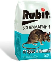 Средство от крыс и мышей зерновая смесь ЗООКУМАРИН+ 400г Рубит
