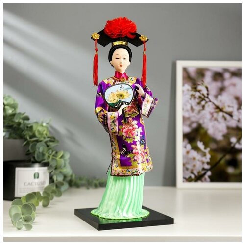 фото Кукла коллекционная "китаянка в национальном платье с опахалом" 32х12,5х12,5 см qwen