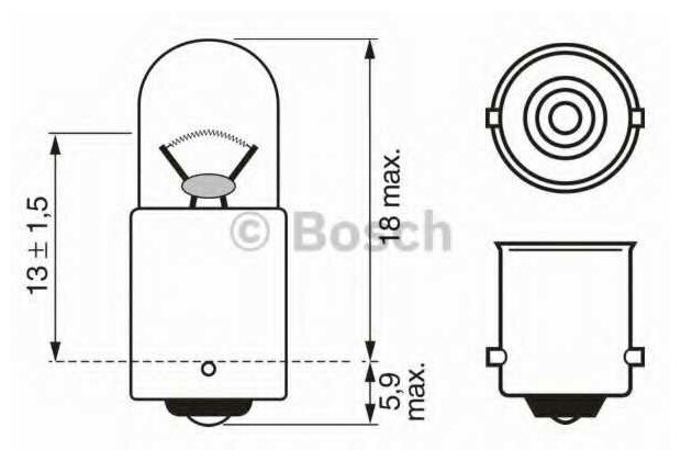 Лампа 24v 2w trucklight (картонная коробка) (цена за 1 шт.), bosch, 1987302508