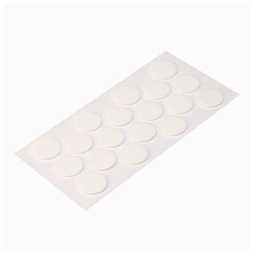 Подпятник войлочный d30 мм (18шт) самоклеящийся, цвет белый, Турция