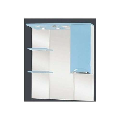 фото Зеркало-шкаф misty жасмин 85 правый голубой