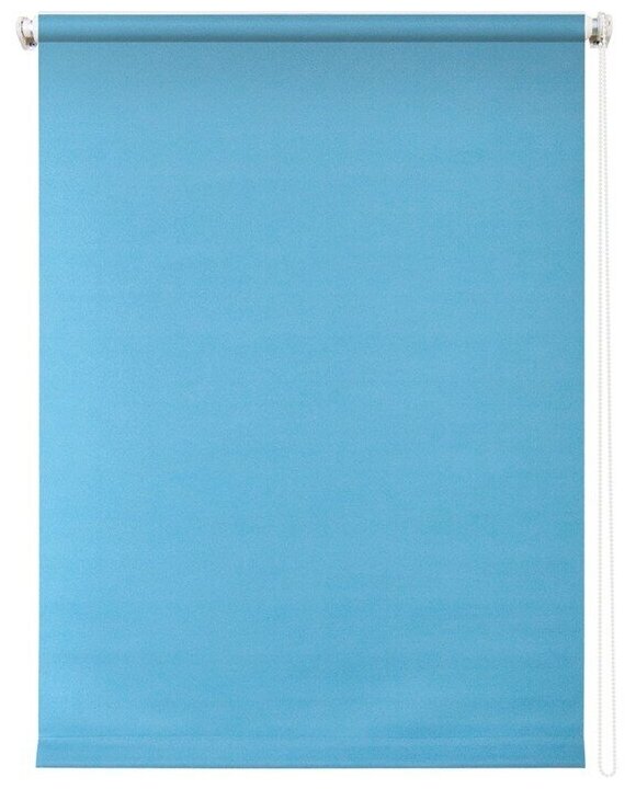 Рулонная штора 160х175 Плайн голубой - фотография № 6