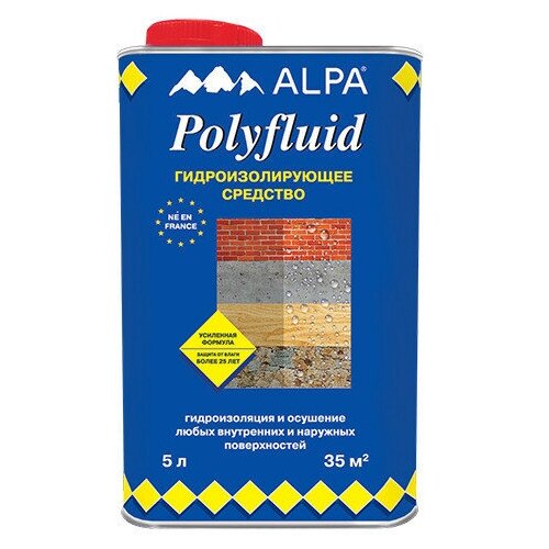 Средство для Гидроизоляции пропиточное Alpa Polyfluid / Альпа Полифлюид (19 л)