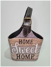 Кашпо флористическое в форме сумки. Дизайн Sweet home. Материал кожзам.