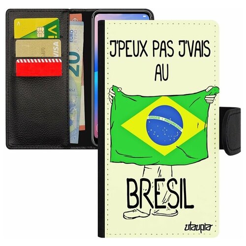 фото Чехол книжка на смартфон iphone 7 plus, "еду в бразилию" путешествие патриот utaupia