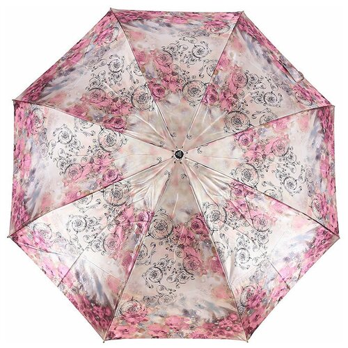 Зонт FABRETTI, автомат, 3 сложения, купол 102 см, 8 спиц, чехол в комплекте, для женщин, розовый