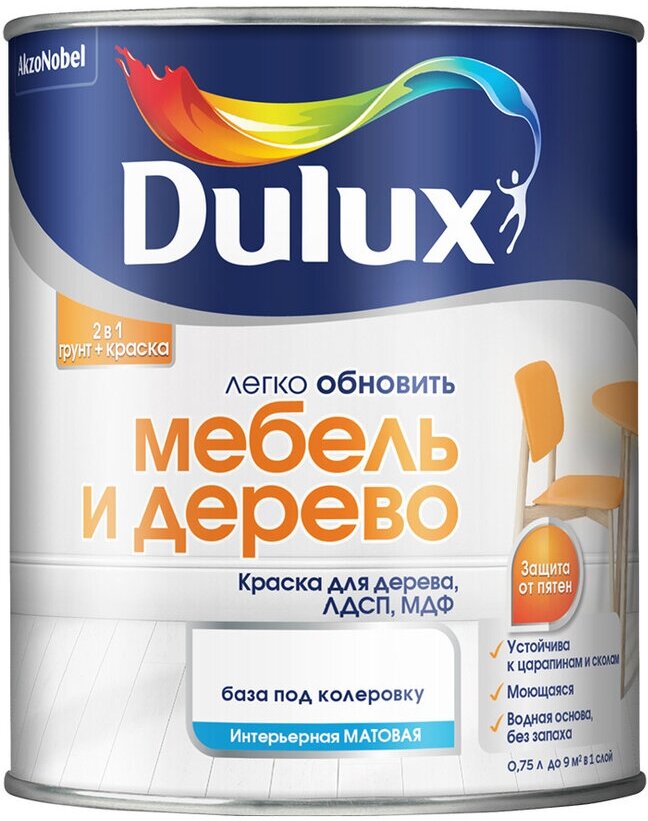 Краска DX Мебель и Дерево BС 0,75л