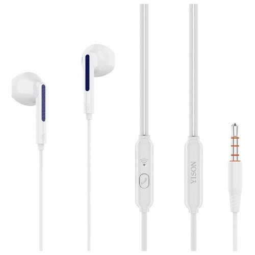 Наушники вкладыши AUX разъём с МК длина 12м Yison X4 White 31000₽