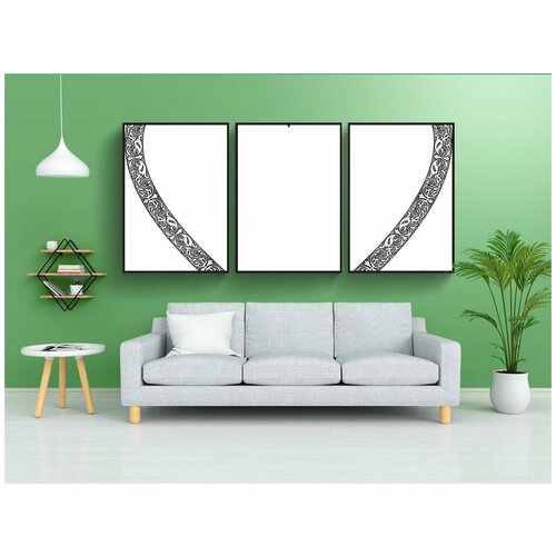 фото Набор модулных постеров для интерьера "изысканный, винтаж, декоративный" 60x90 см. в тубусе, без рамки lotsprints