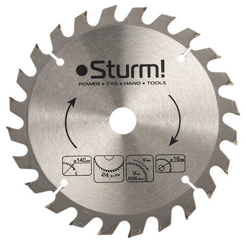 Диск Sturm! 9020-140-16-24T пильный, по дереву, 140x16mm, 24 зуба