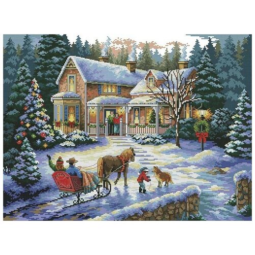 фото Набор для вышивания белоснежка "встреча рождества", 54x43см