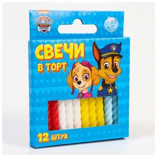 Свечи для торта восковые, витые Paw Patrol Щенячий Патруль