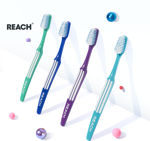 REACH Зубная щетка Control Бережная чистка средней жесткости, blue