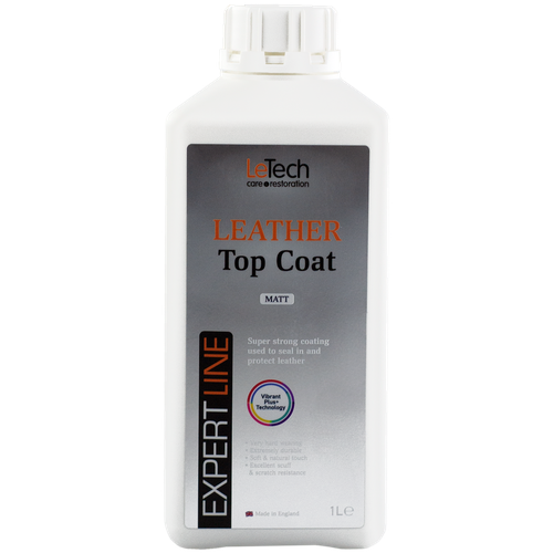 Защитный матовый лак для кожи после ремонта, после покраски, LeTech (Leather Top Coat) Matt 1000 ml