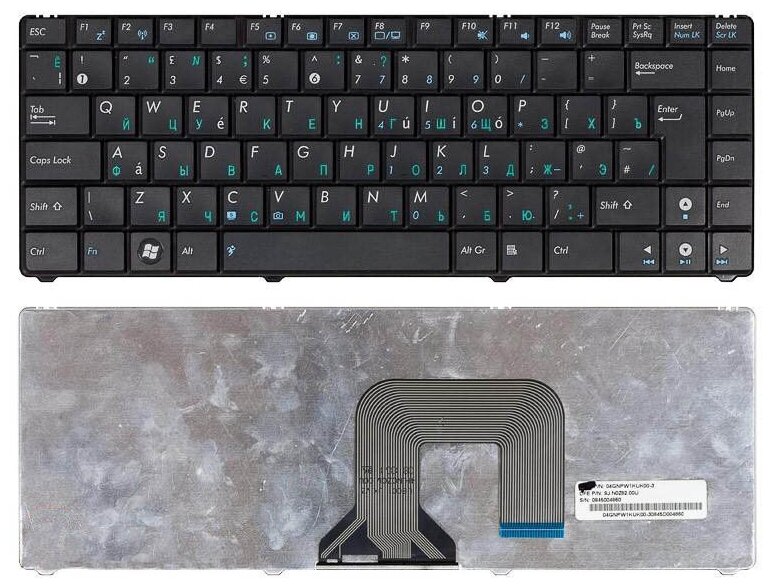 Клавиатура для ноутбука Asus 04Gnpw1kRU00-3 Русская черная без рамки 1020₽