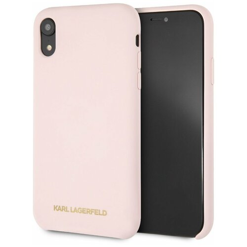 Чехол CG Mobile Karl Lagerfeld Silicone collection Gold logo Hard для iPhone XR, цвет Светло-розовый (KLHCI61SLLPG)