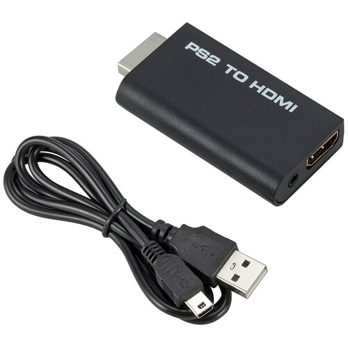 for ps2 to hdmi compatible 480i 480p 576i audio video converter adapter with 3 5mm audio output supports for ps2 display modes Переходник-конвертер PS2 to HDMI
