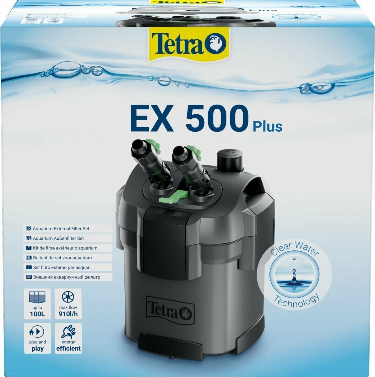 Внешний фильтр Tetra для аквариума EX500 plus, 910л/ч, 5,5Вт до 100л