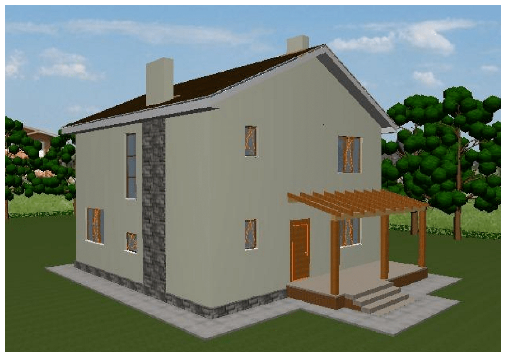 Проект жилого дома STROY-RZN 22-0042 (167,1 м2, 9,85*9,85 м, газобетонный блок 400 мм, декоративная штукатурка)