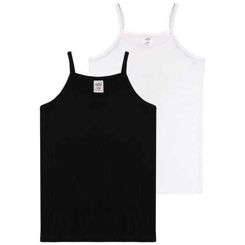 фото Майка для девочек арт 11521 (комплект их 2х штук), белый и черный, р. 158 n.o.a.