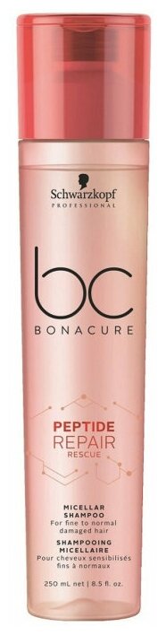 Schwarzkopf Professional / Шампунь BONACURE PEPTIDE REPAIR RESCUE для восстановления волос мицеллярный, 250 мл