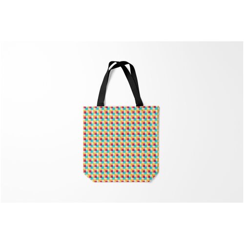 фото Сумка-шоппер / 40х40 см / тренды / геометрия красочные кубы burnettie