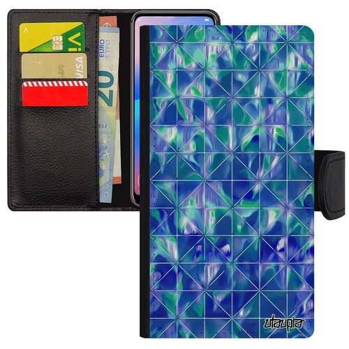 фото Защитный чехол книжка для мобильного // samsung galaxy a5 2017 // "плиточный мотив" геометрический дизайн, utaupia, голубой