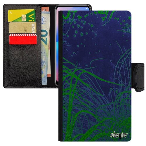 фото Защитный чехол- книжка для мобильного // apple iphone 7 // "травы" водоросли пляж, utaupia, голубой