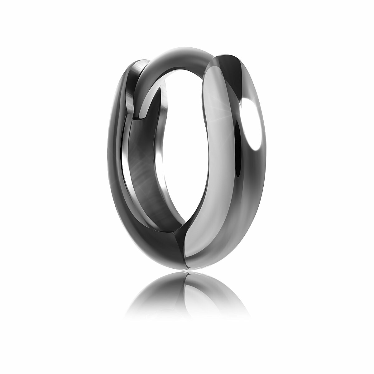 Моносерьга VALTERA хаггис / конго / кольцо во второй прокол / оксидированное серебро 925 пробы / диаметр 10 мм