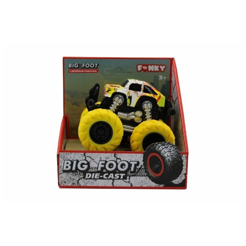 фото Машина пластиковая funky toys ft61042 гоночная die-cast, 4*4, желтые колеса