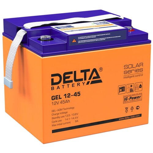 фото Аккумуляторная батарея delta battery gx 12-45 45 а·ч