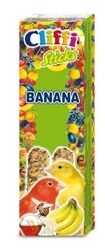 Cliffi (италия) лакомства для канареек: палочки с бананом и медом (sticks canaries banana and honey) pcoa429 0060 кг (2 шт)