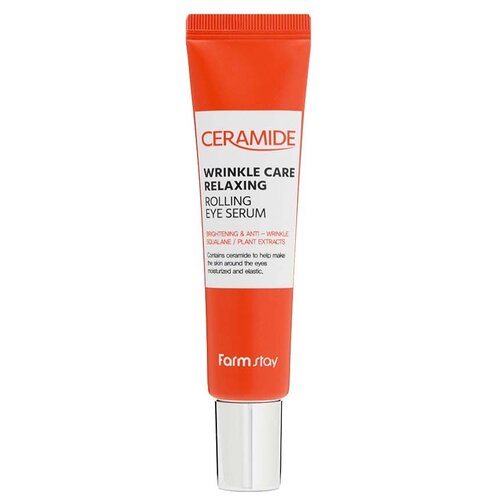 Farmstay Укрепляющая сыворотка с керамидами для кожи вокруг глаз Ceramide Wrinkle Care Relaxing Rolling Eye Serum, 25 мл сыворотка для кожи вокруг глаз ceramide wrinkle care relaxing rolling eye serum 25мл