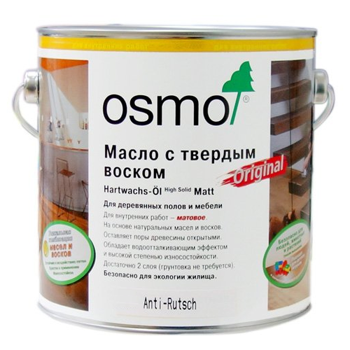 Osmo Масло с твердым воском для пола с антискользящим эффектом Hartwachs-Öl Anti-Rutsch (0,75 л Бесцветное полуматовое 3088)