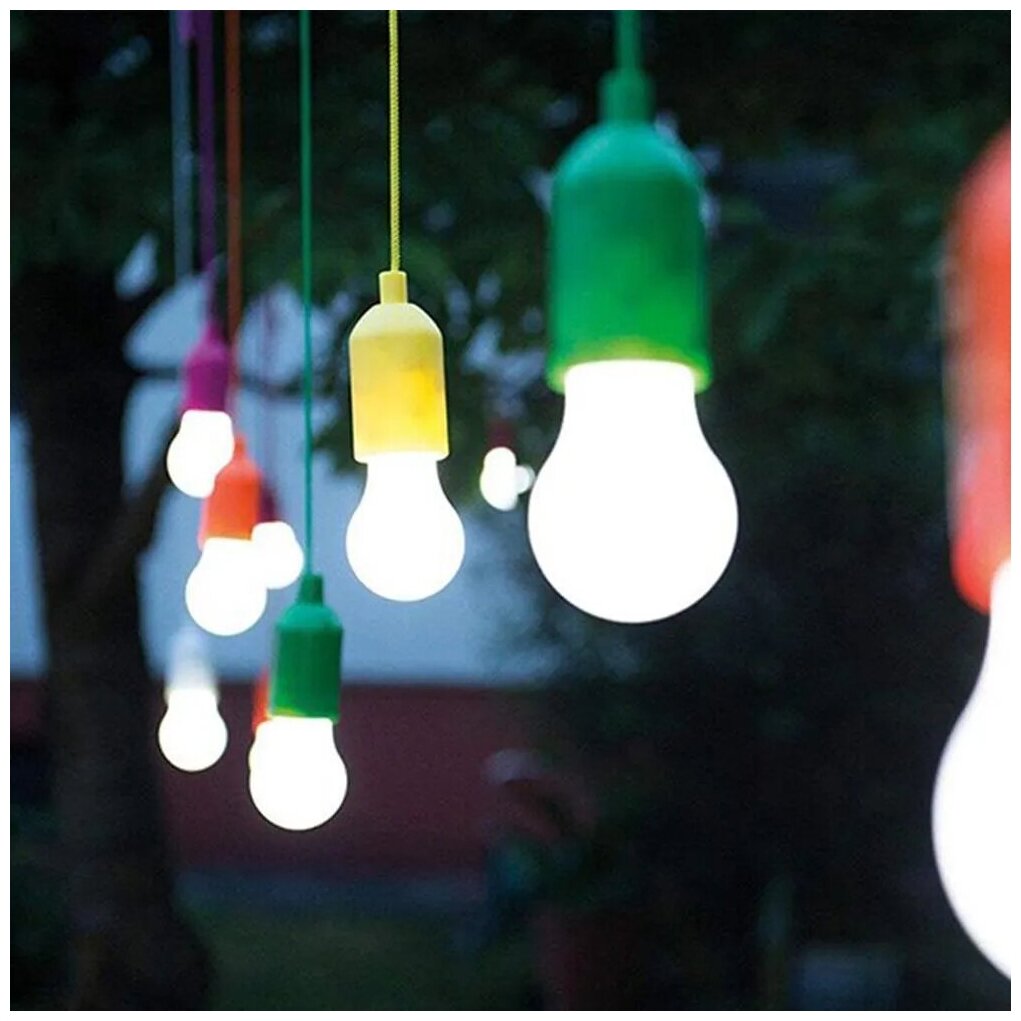 Светодиодная подвесная лампочка на шнурке LED Hange Lampe желтая - фотография № 3