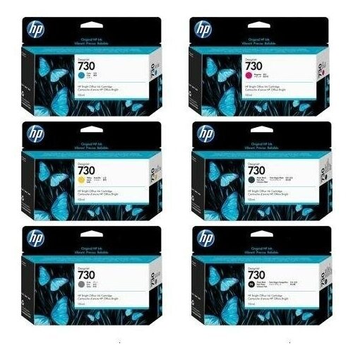 фото Hp 730-780ml-ink-pack картриджи комплектом 730-pack полный набор [выгода 1%] 780 мл для designjet t1600, t1600dr, t1700, t1700dr, t2600, t2600dr [p2v64a, p2v63a, p2v66a, p2v62a, p2v67a, p2v65a]