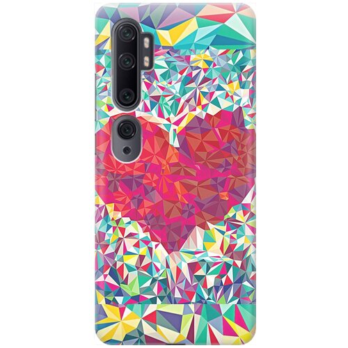 фото Re:pa накладка transparent для xiaomi mi note 10 / note 10 pro с принтом "бриллиантовое сердце"