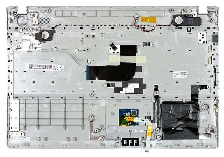 Клавиатура для ноутбука Samsumg BA75-03027C черная с серебристым топкейсом