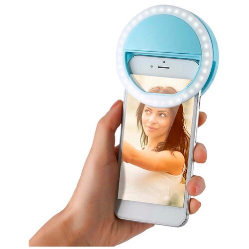 Кольцевая сэлфи-лампа для смартфона на прищепке 46700₽