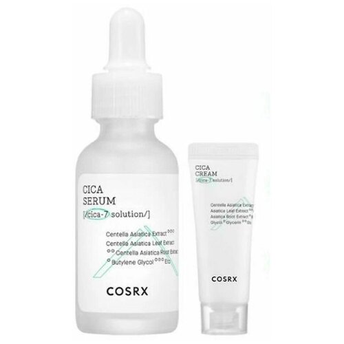 фото Cosrx pure fit cica-7 special set cream serum набор для успокоения проблемной и чувствительной кожи, 30 мл + 30 мл