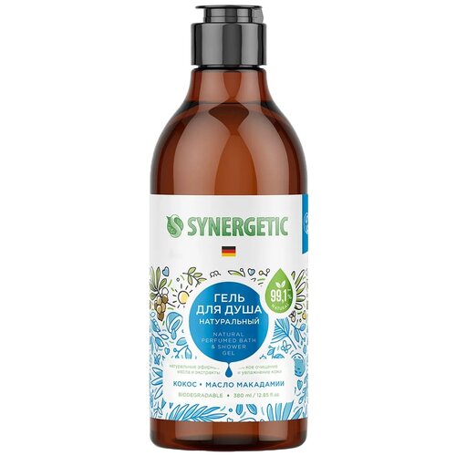 Гель для душа Synergetic Кокос и масло макадамии, 380 мл, 380 г масло сладкосливочное экомилк 82 5% 380 г