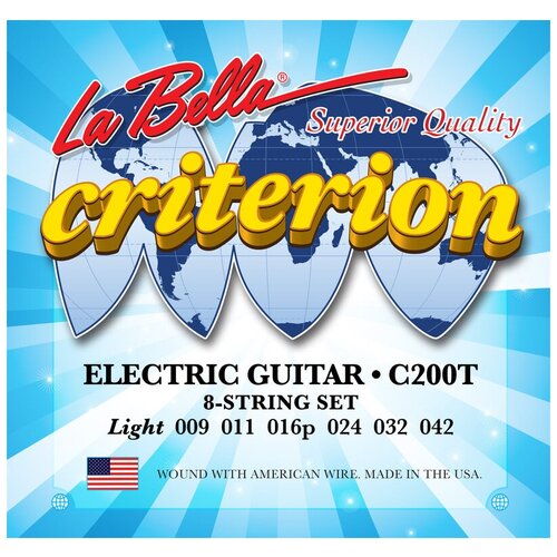 C200T Criterion Комплект струн для электрогитары 009-042 La Bella струны для бас гитары la bella c900l criterion