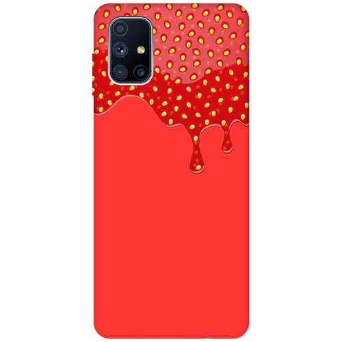 фото Силиконовый чехол на samsung galaxy m51 / самсунг м51 silky touch premium с принтом "jam" красный gosso