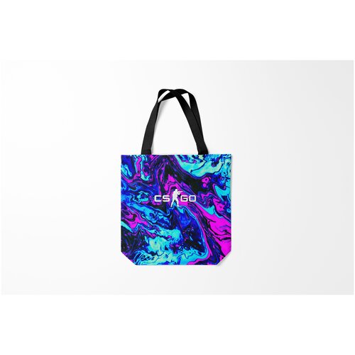 фото Сумка-шоппер / 40х40 см / геймерам / counter strike cs go neon кс го неон burnettie