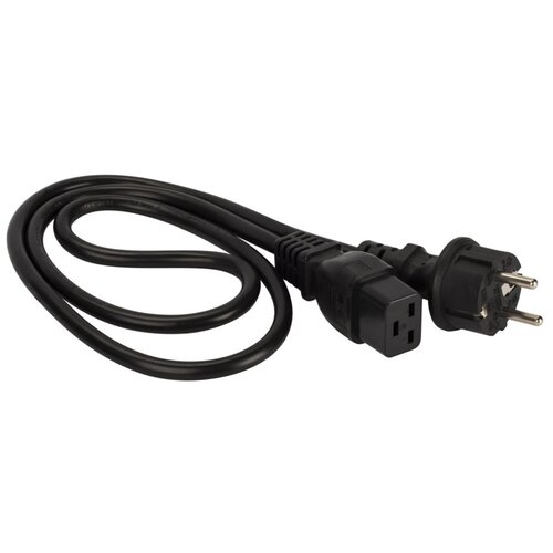 Кабель питания Schuko - IEC-320-C19, 2м, Lanmaster (LAN-PP19/SH-2.0-BK) кабель силовой schuko iec c19 isotek evo3 ascension eu shuko iec c19 2 0m