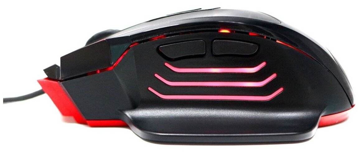 Мышь игровая Гарнизон GM-790G 6 кнопок колесо-кнопка кнопкаены разрешения 3200 dpi грузики чёрная - кабель 15м