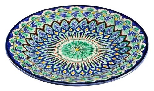 Шафран тарелка плоская Риштанская керамика 27,5см разноцветный 27.5 см 1