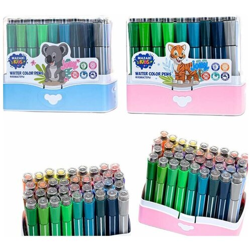 Фломастеры - штампы 36 цветов Mazari. JOLLY, картонная упаковка